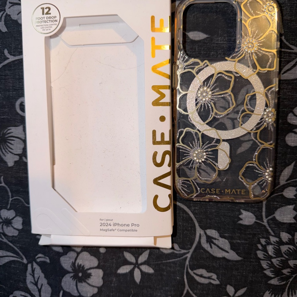 Case-Mate Gold Floral iPhone 16 Pro Case